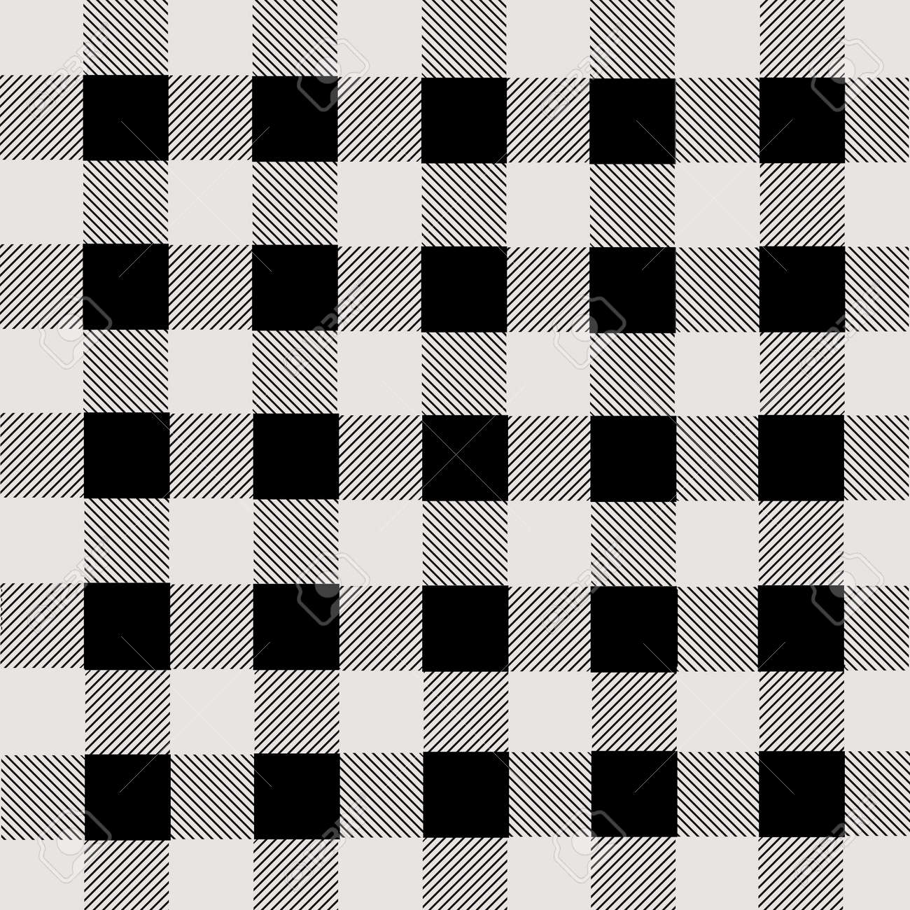 Black and white lumberjack plaid seamless pattern, vector illustration - 47616245 Black and white lumberjack plaid seamless pattern, vector illustration - 47616245