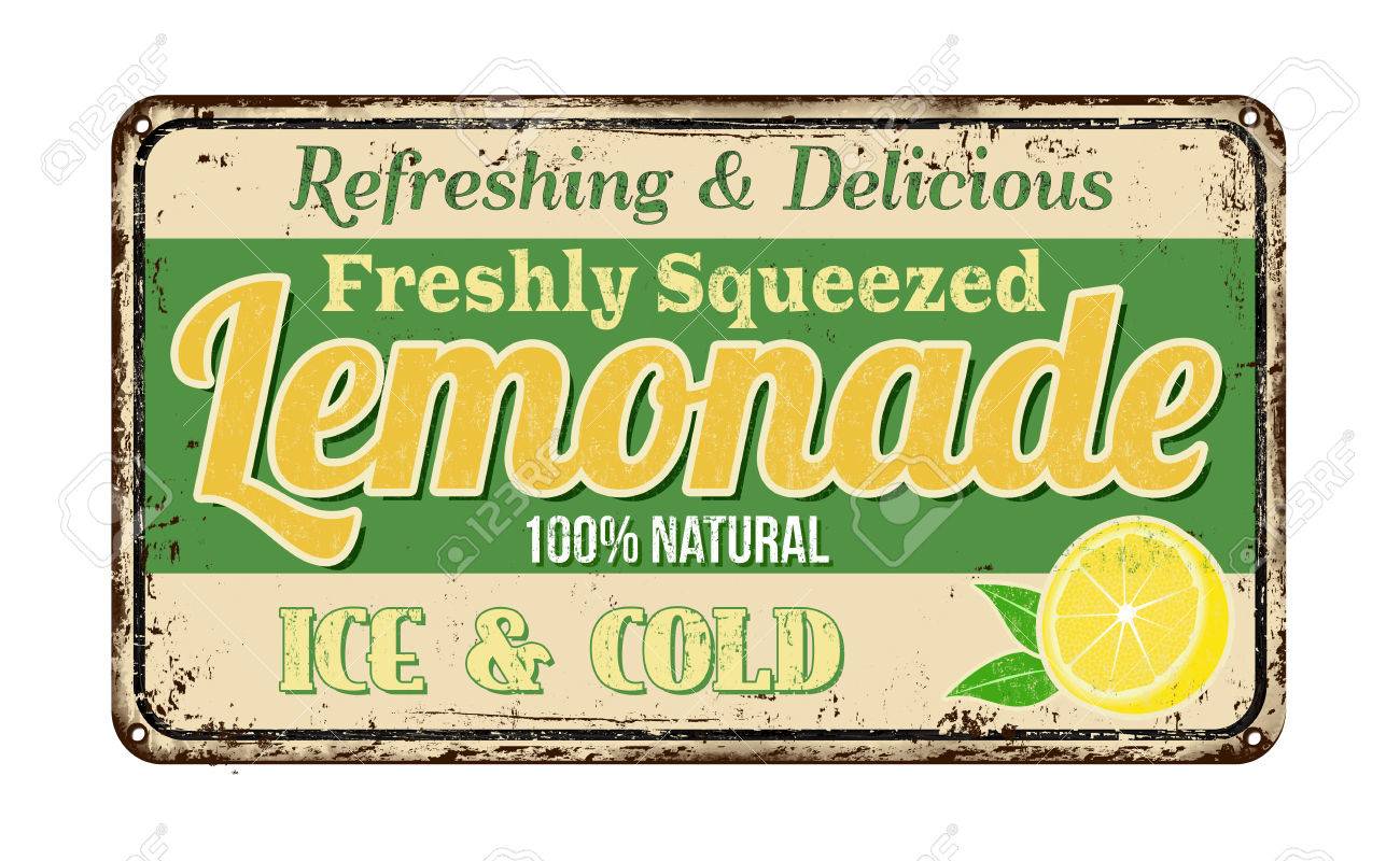 lemonade vintage rusty metal sign on a white background vector