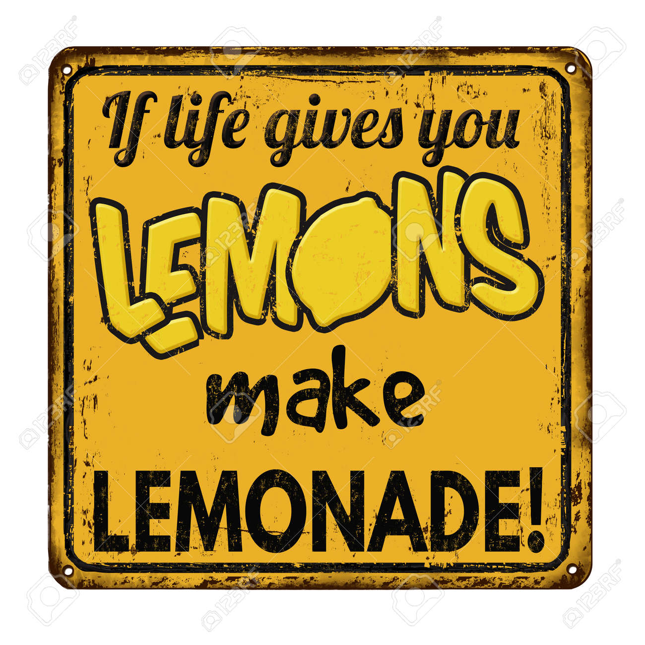 if life gives you lemons make lemonade vintage rusty metal sign