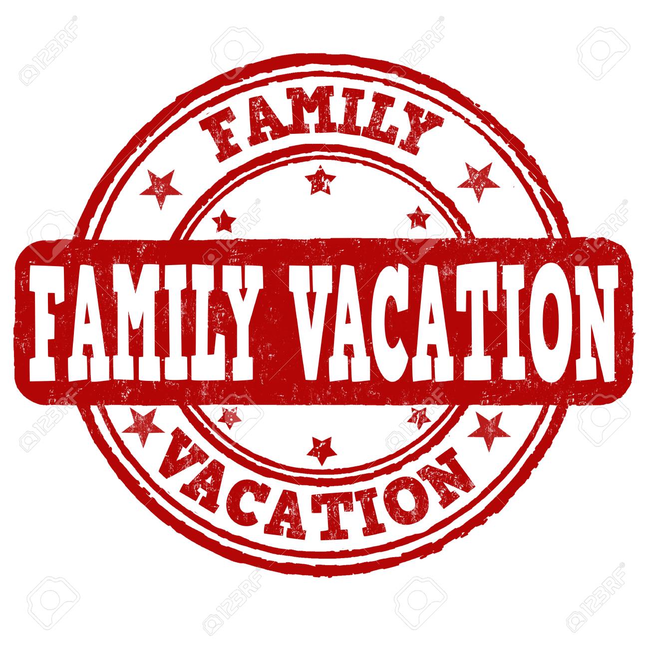 family vacation grunge rubber stamp on white background vector