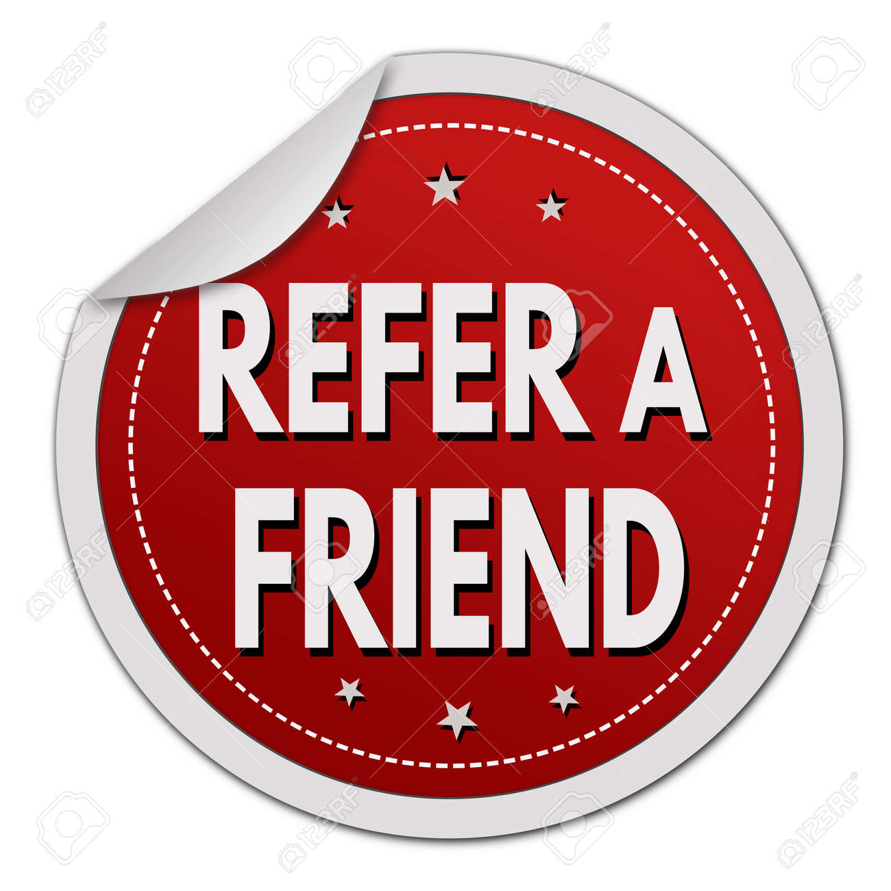 Refer a friend sticker on white background, vector illustration - 66147881 Refer a friend sticker on white background, vector illustration - 66147881