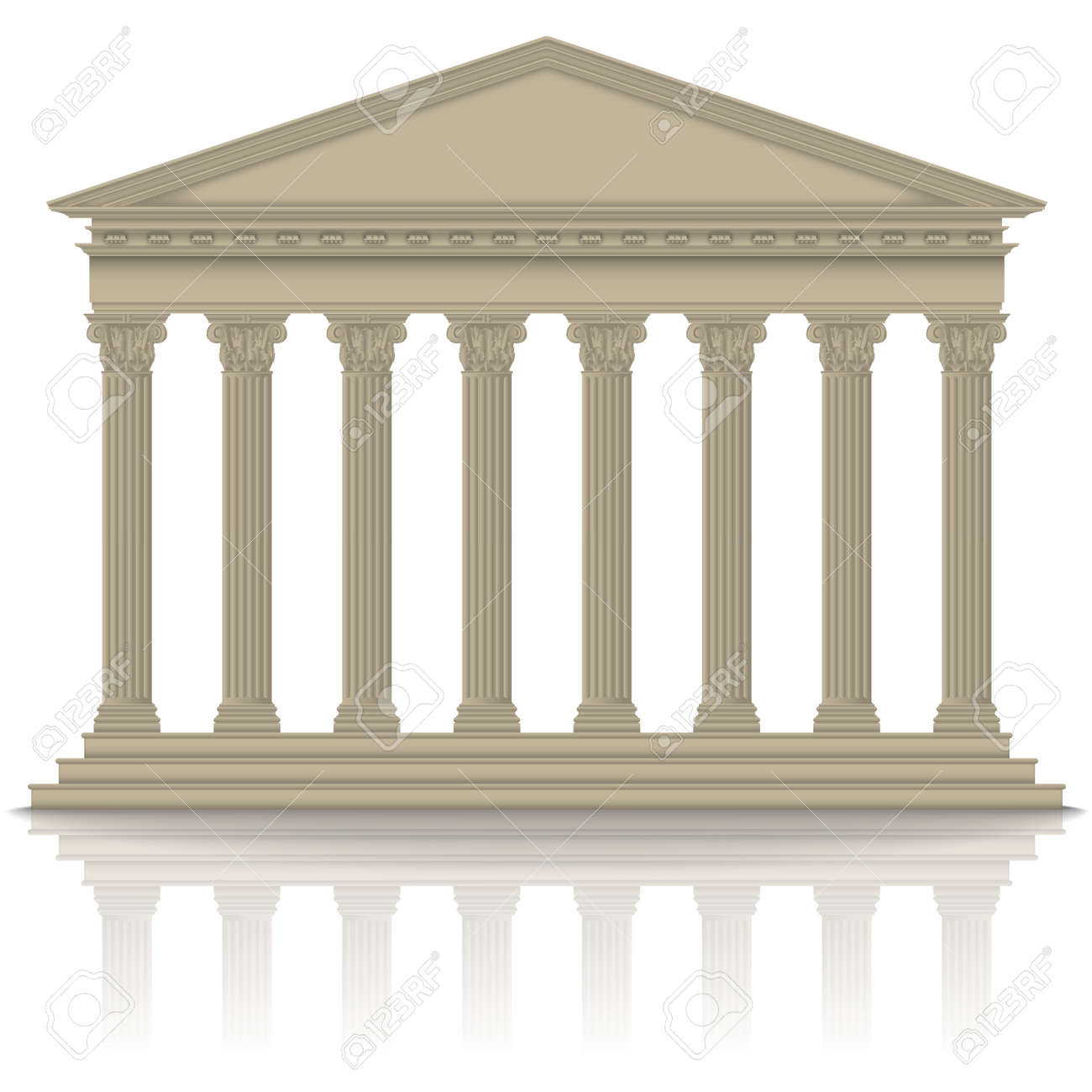 roman greek pantheon with corinthian columns high detailed corinthian columns
