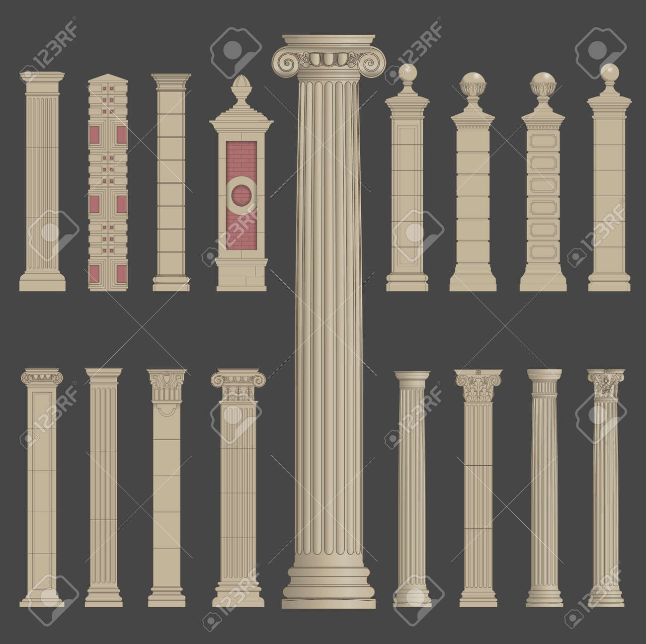 柱列ローマ ギリシャ建築 のイラスト素材 ベクタ Image