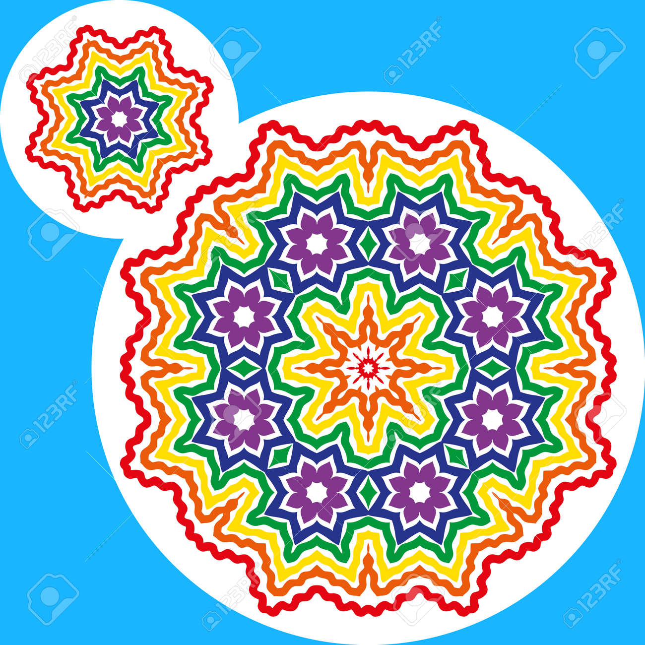 Dos Ornamento Redondo De Color Negro Sobre Un Fondo Blanco La Inicial Y Derivados