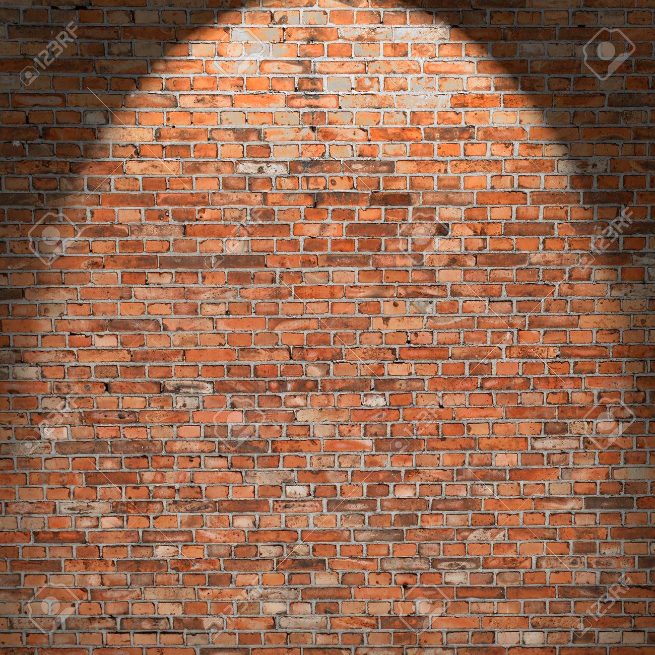 red brick wall texture interior grunge background with beam stock
