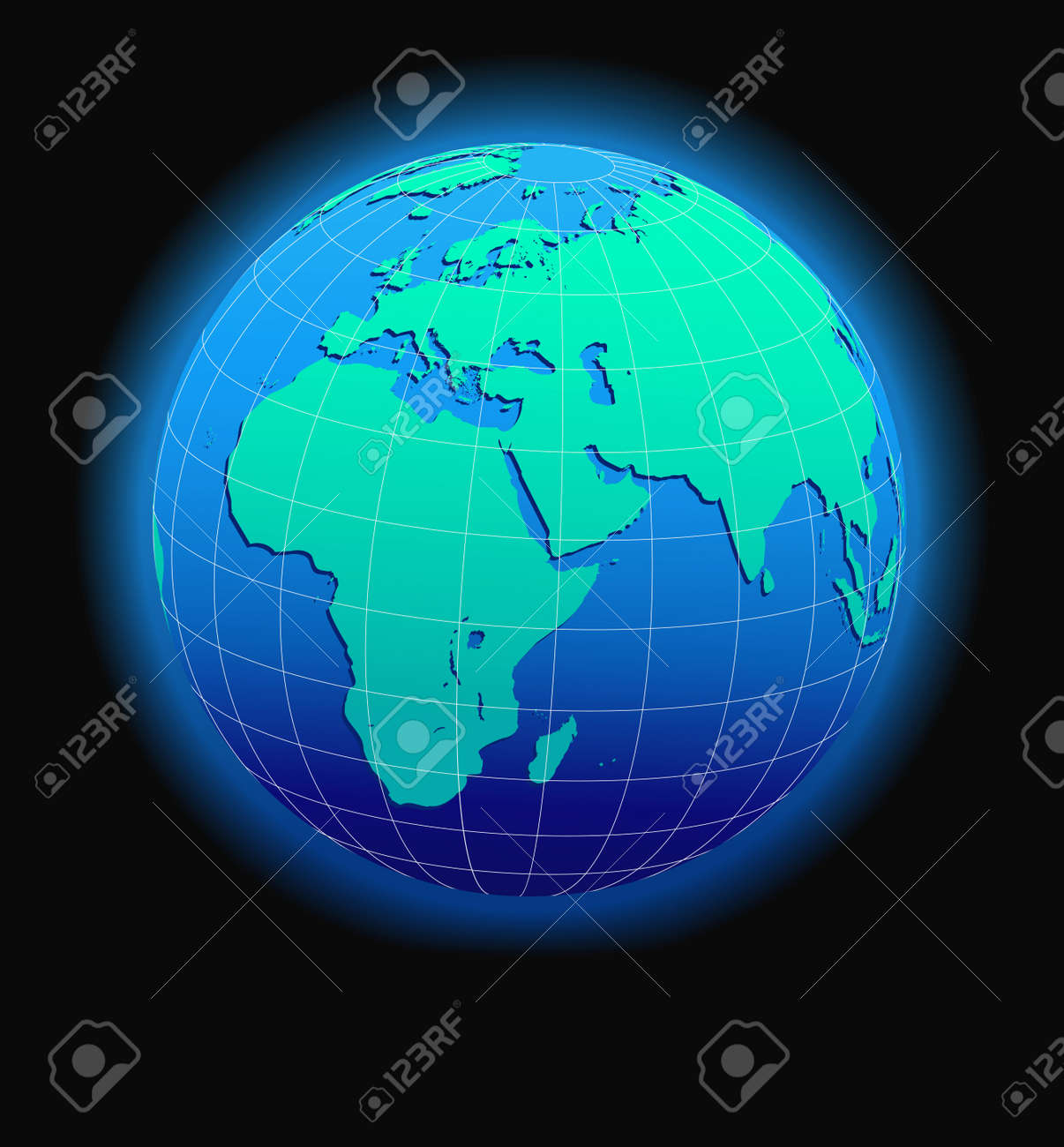 africa arabia and india global world in space map icon of the world form space