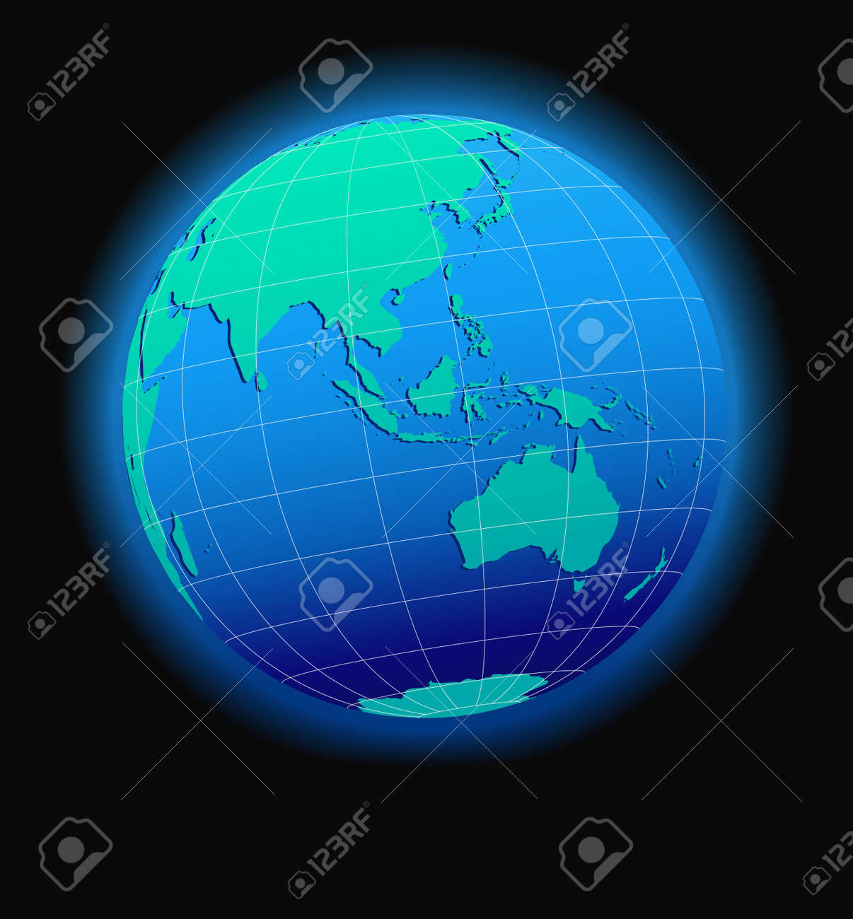 asia and australia global world in space map icon of the world the world form space