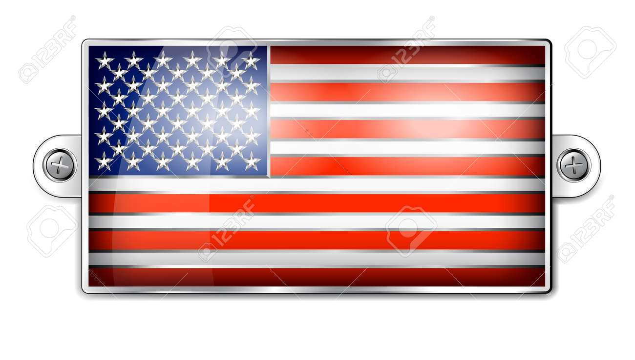 american flag embossed enamel