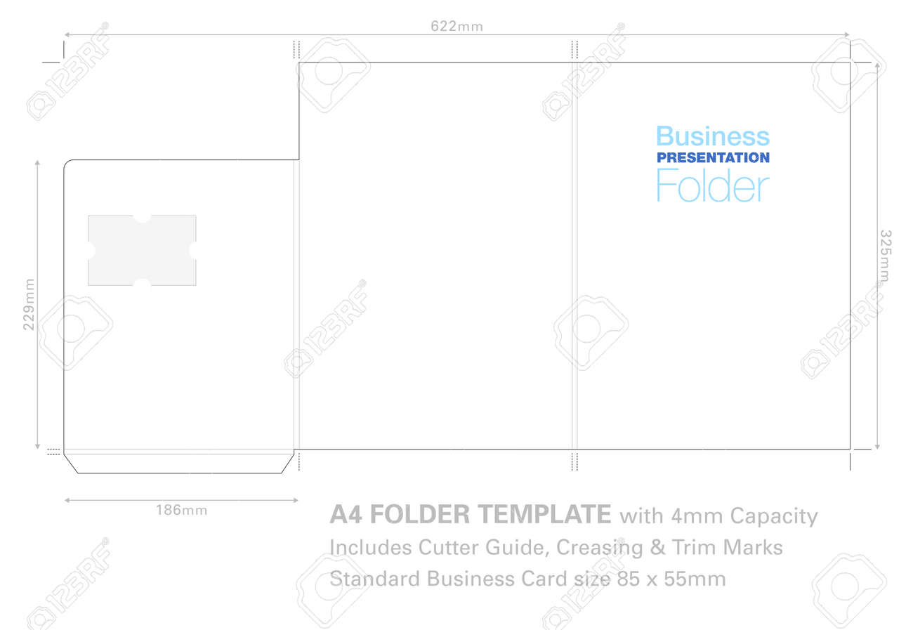 presentation folder a4 template with cutter guide with standard presentation folder template