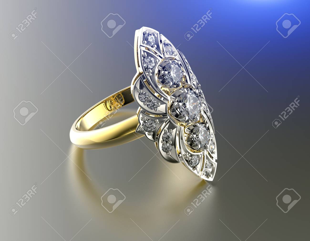gray moissanite ring