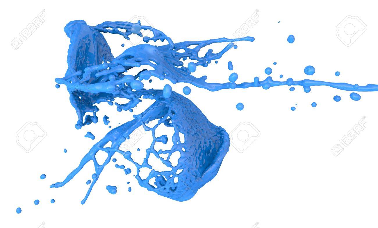 blue color splash isolated