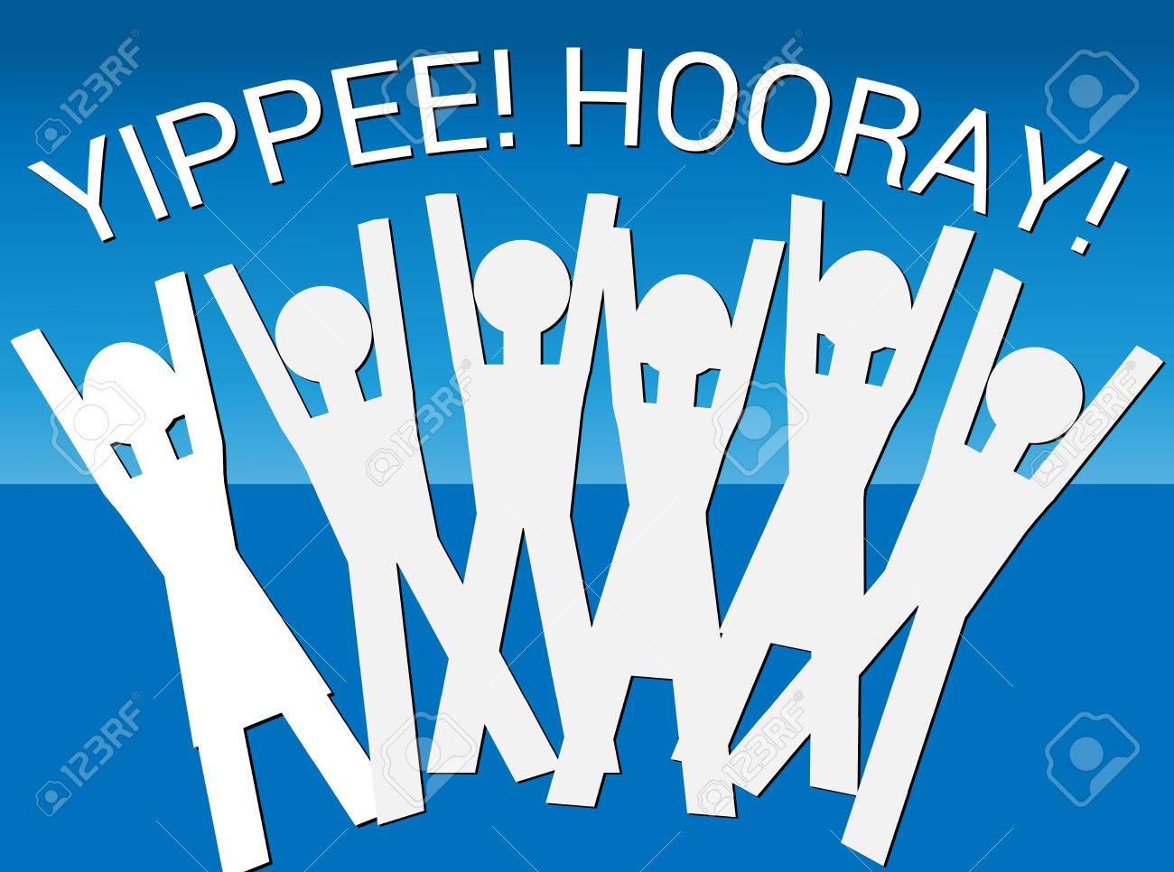 やったー きゃあ ベクトル やったーの言葉でお祝いムードで人物のイラスト きゃあ それらの上 のイラスト素材 ベクタ Image