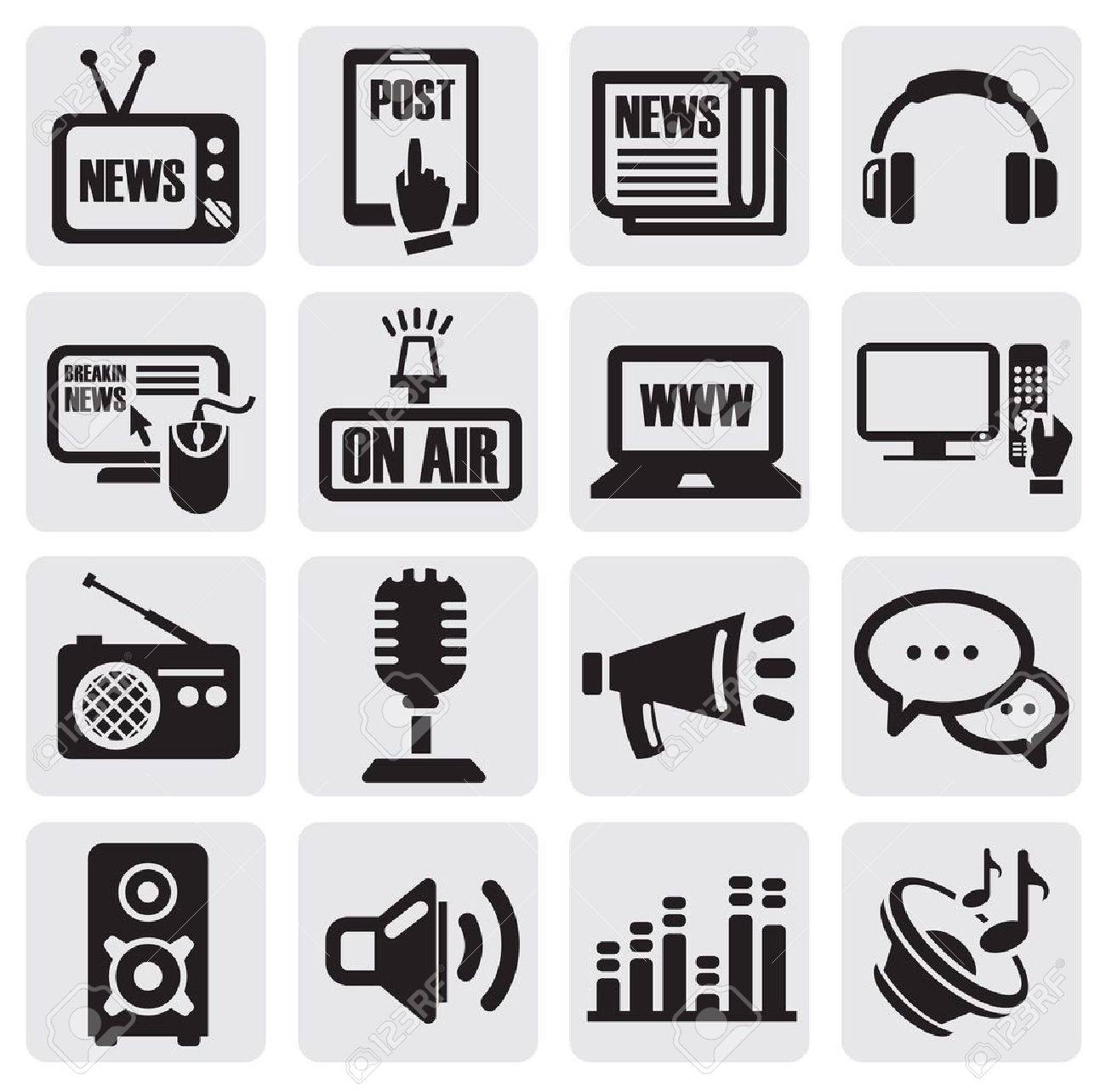 メディアのアイコンを設定のイラスト素材 ベクタ Image