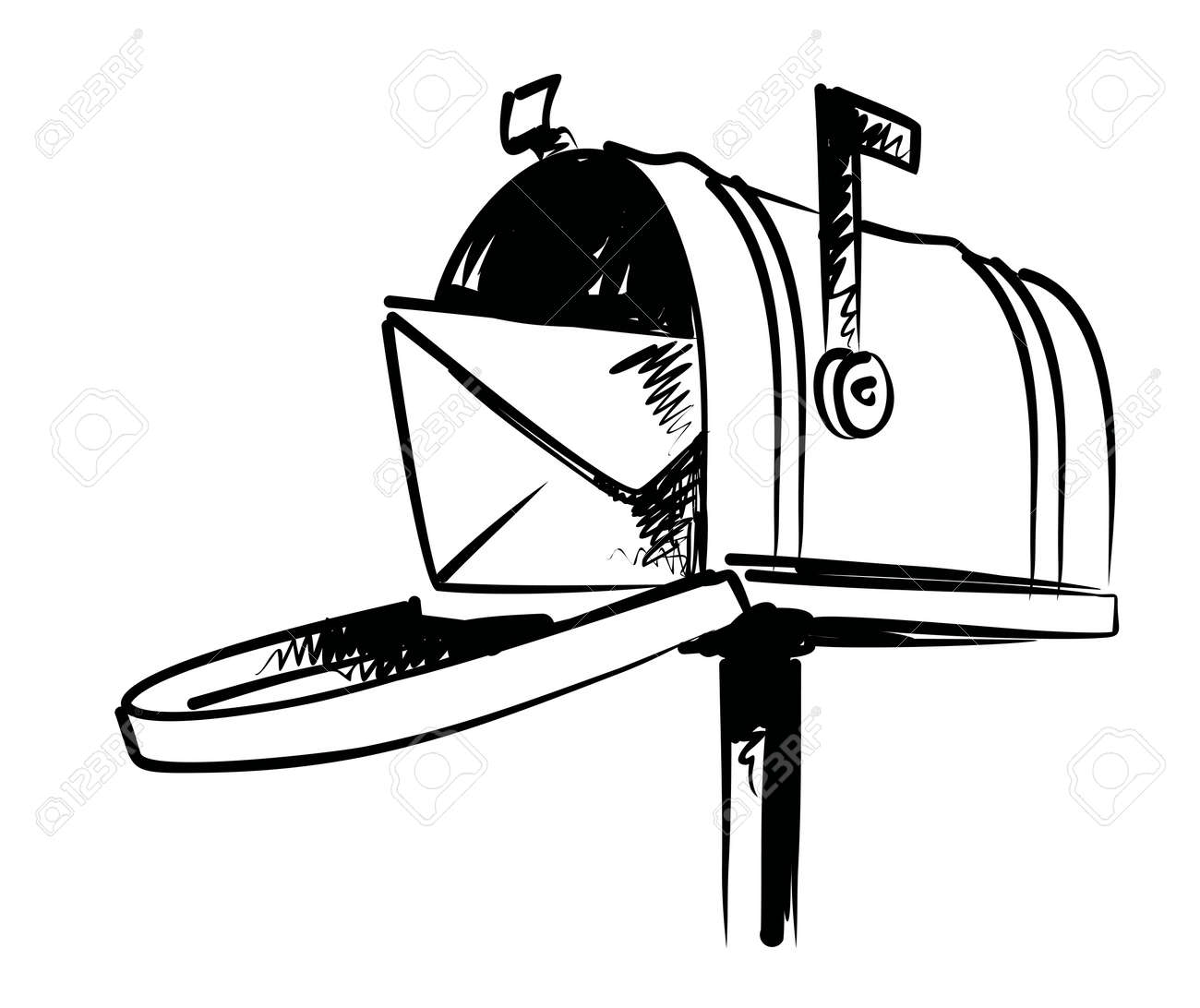 Illustration Of Mailbox Royalty Free SVG, Cliparts, Vectors, and Stock  Illustration. Image 17667075., image size:1300x1092
