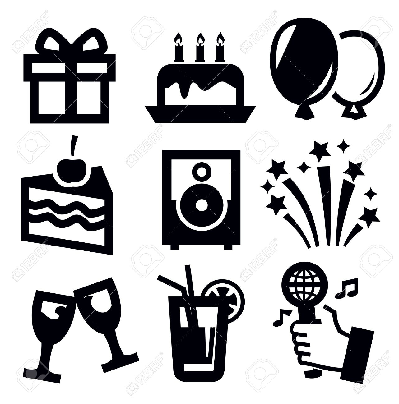 誕生日のアイコンのイラスト素材 ベクタ Image