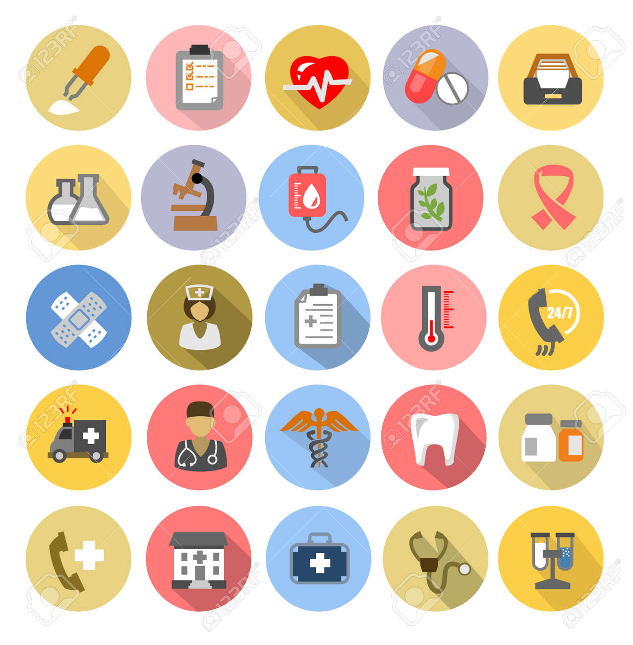 vector color medical icons