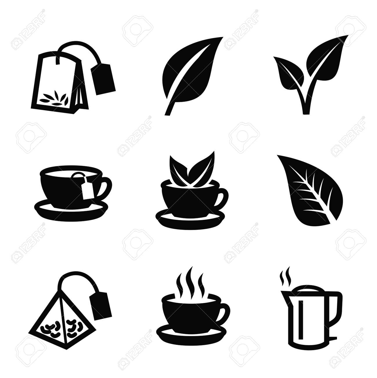 白の背景にベクトル黒茶アイコン のイラスト素材 ベクタ Image