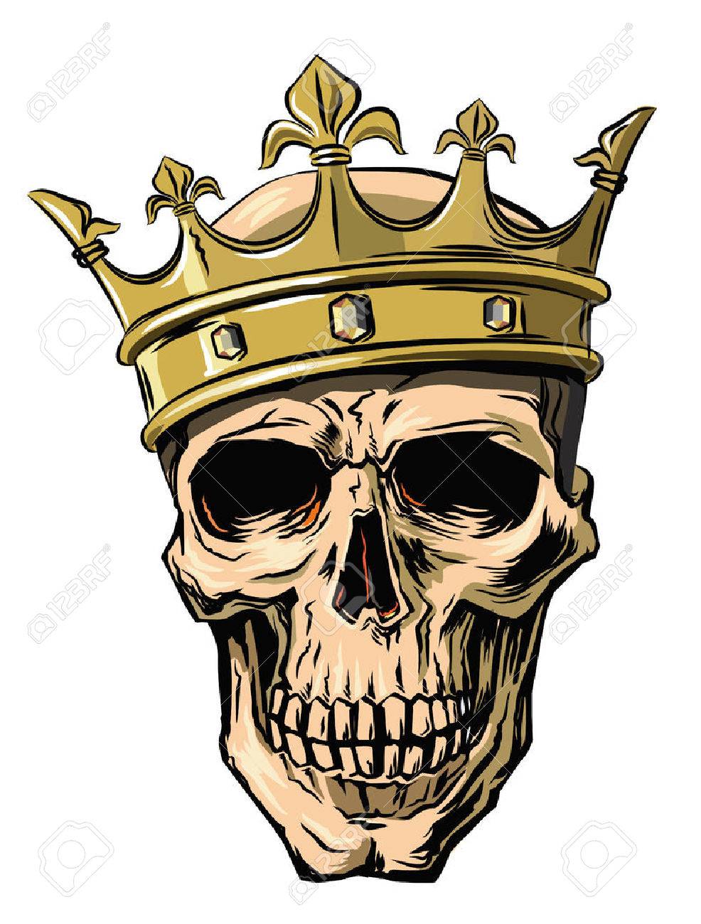 vector skull with crown on white background royalty free cliparts