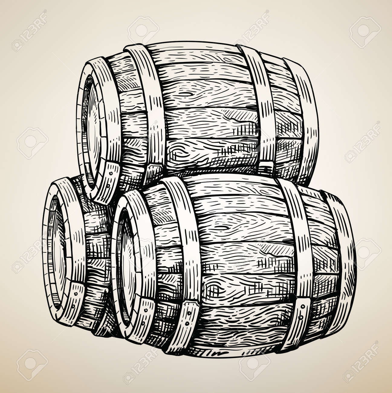 Vector Hand Drawing Wood Barrel In White Background Royalty Free Cliparts Vectors And Stock Illustration Image 69006135 Here presented 50+ barrel drawing images for free to download, print or share. vector hand drawing wood barrel in white background
