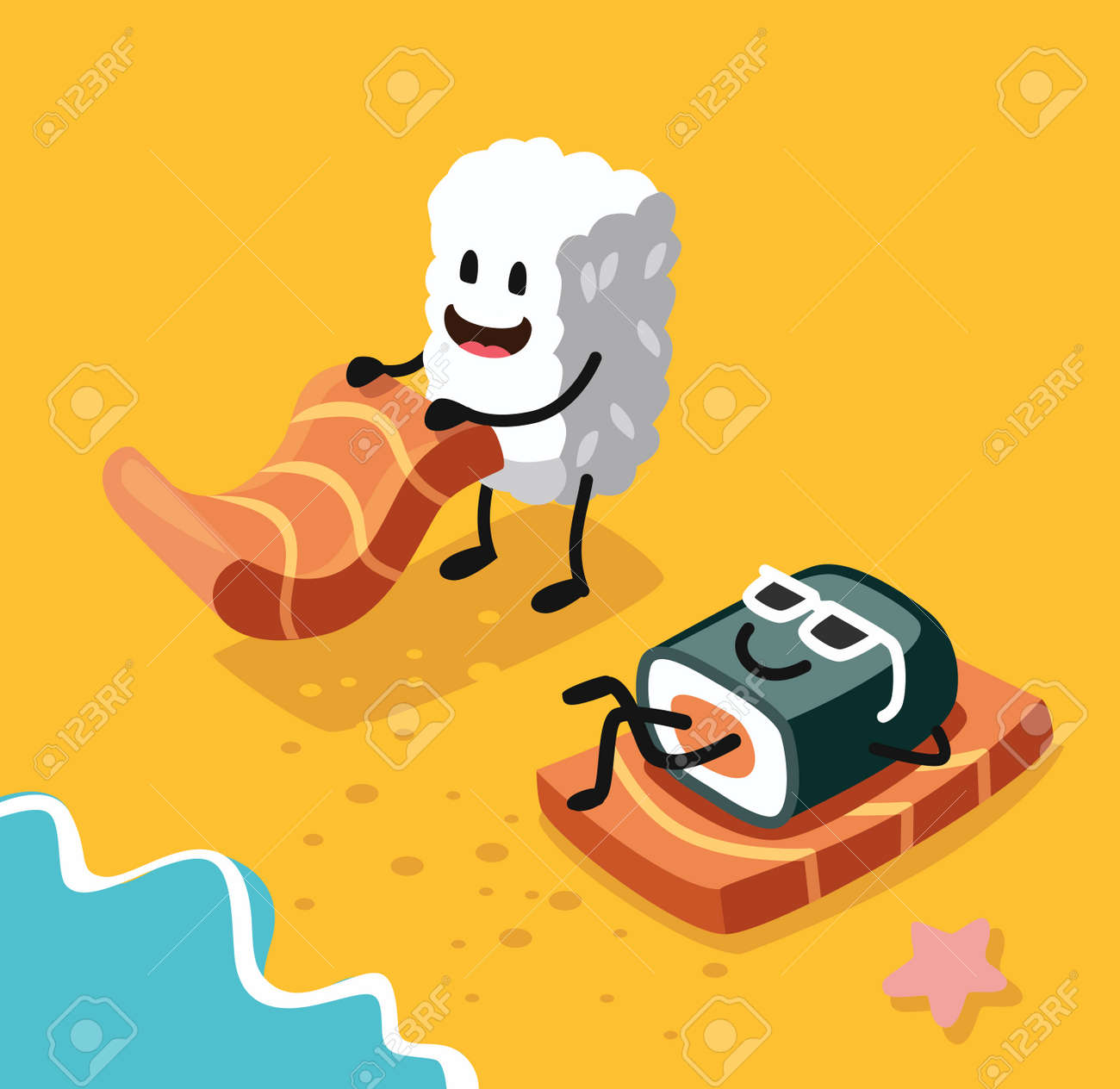 幸せのお刺身とお寿司をビーチにサングラス 平面ベクトル のイラスト素材 ベクタ Image 5909 幸せのお刺身とお寿司をビーチにサングラス 平面ベクトル のイラスト素材 ベクタ Image 5909