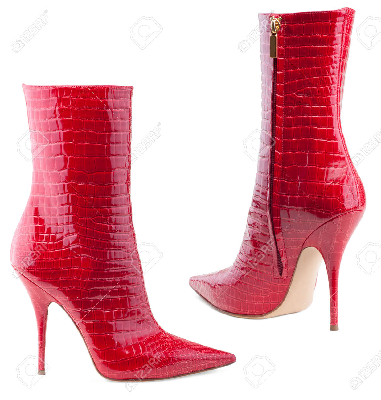 ladies red boots