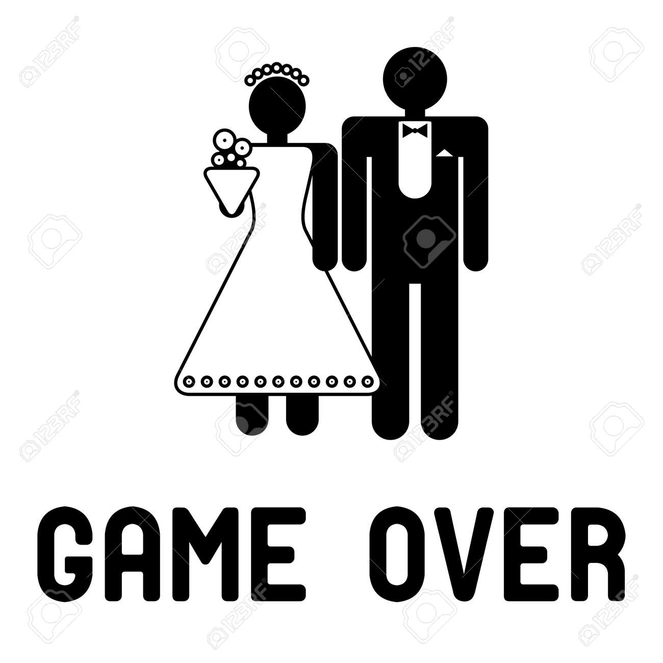 Funny wedding symbol - Game Over - 14358318 Funny wedding symbol - Game Over - 14358318