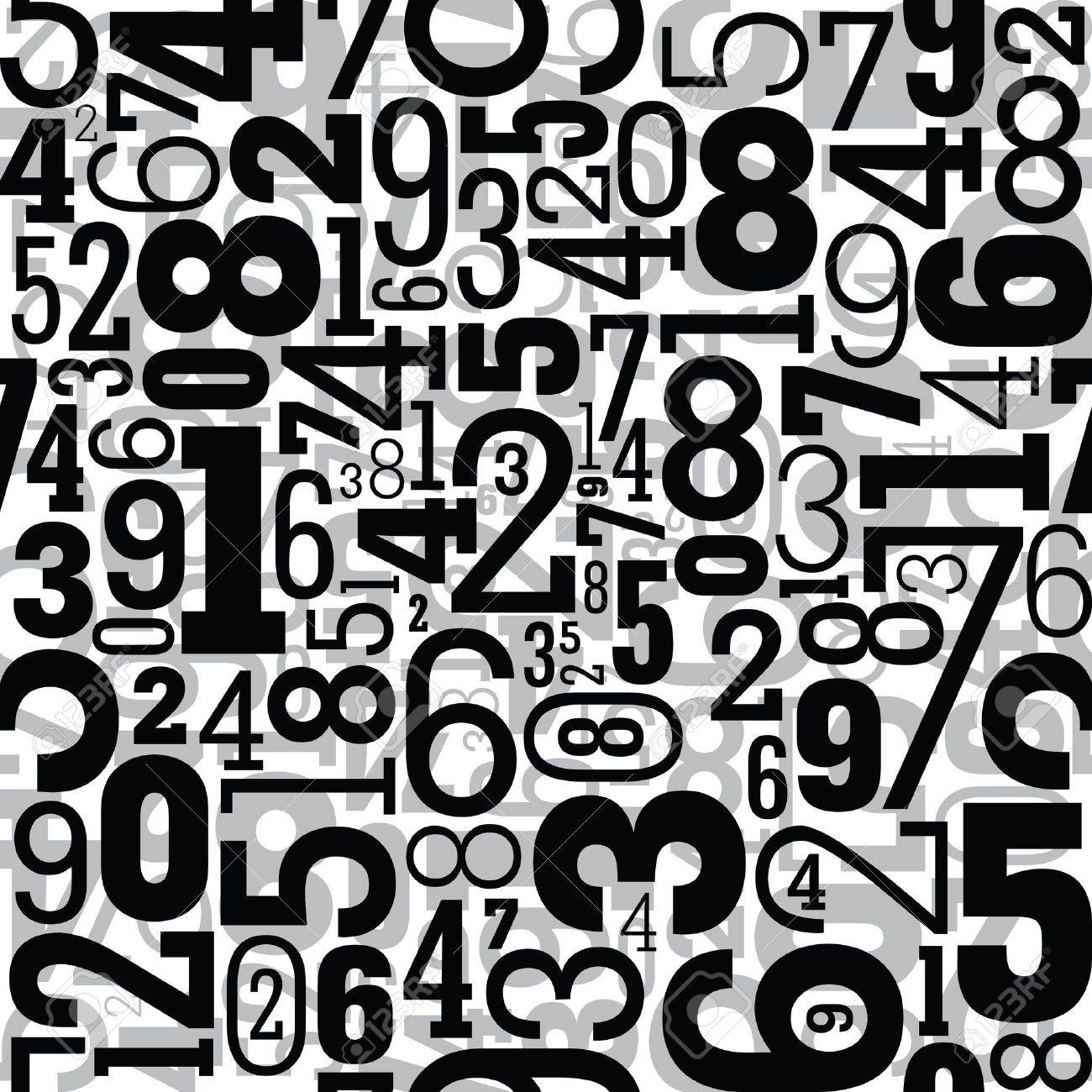 Black seamless pattern with numbers - 14580687 Black seamless pattern with numbers - 14580687
