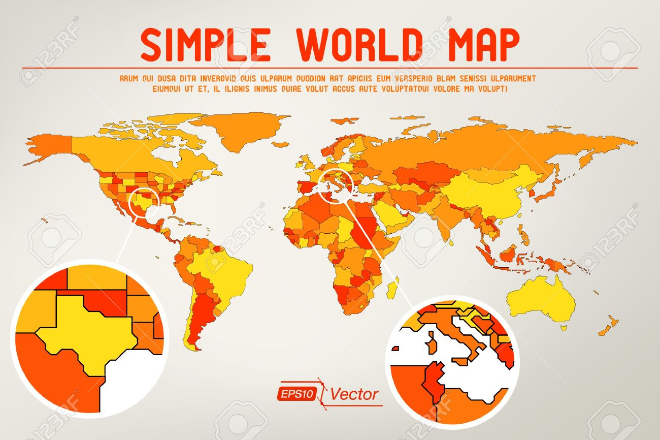 abstract simple world map design stock vector 20236277