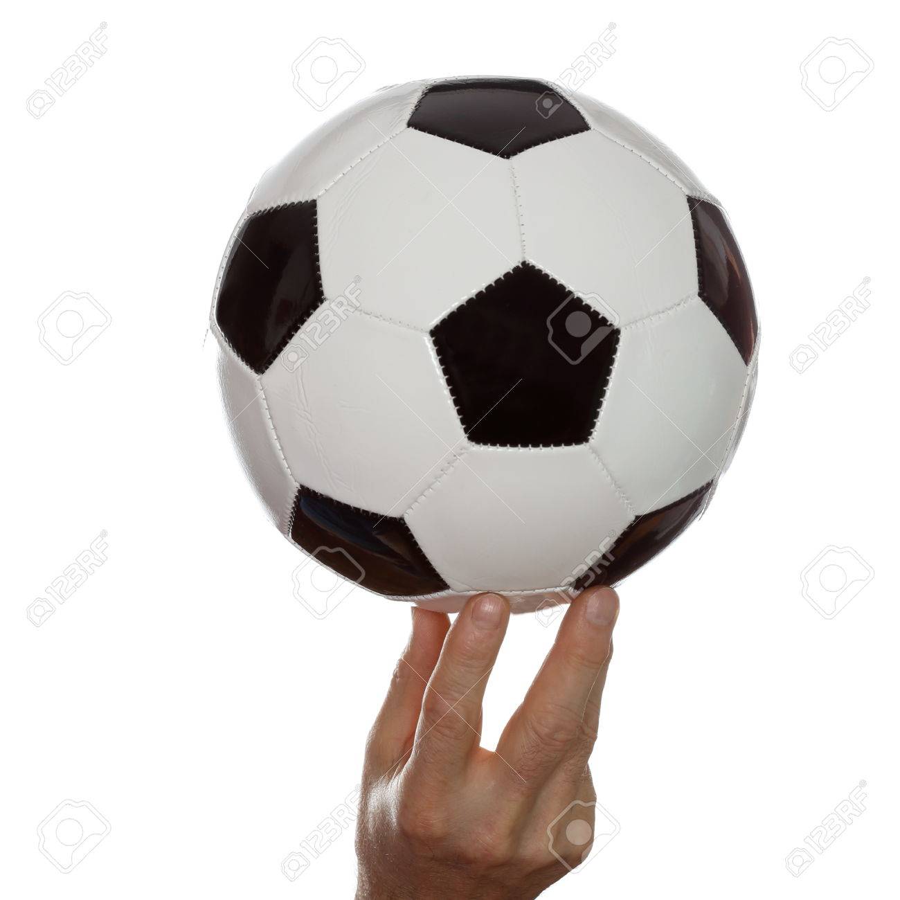 手は 黒と白のサッカー ボールをバランスします の写真素材 画像素材 Image 手は 黒と白のサッカー ボールをバランスします の写真素材 画像素材 Image