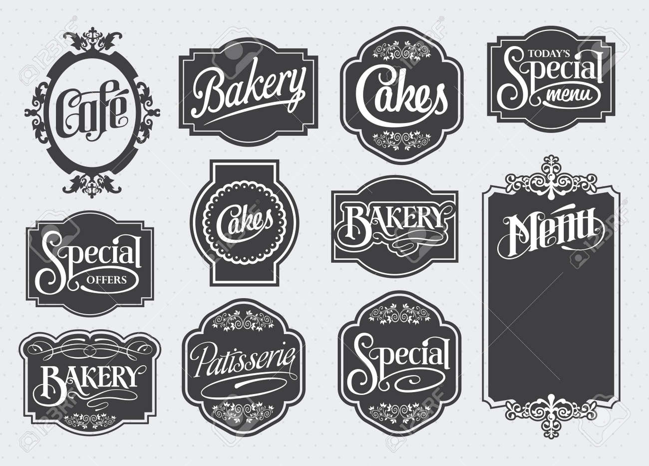 calligraphic sign and label design set - 17659064 calligraphic sign and label design set - 17659064