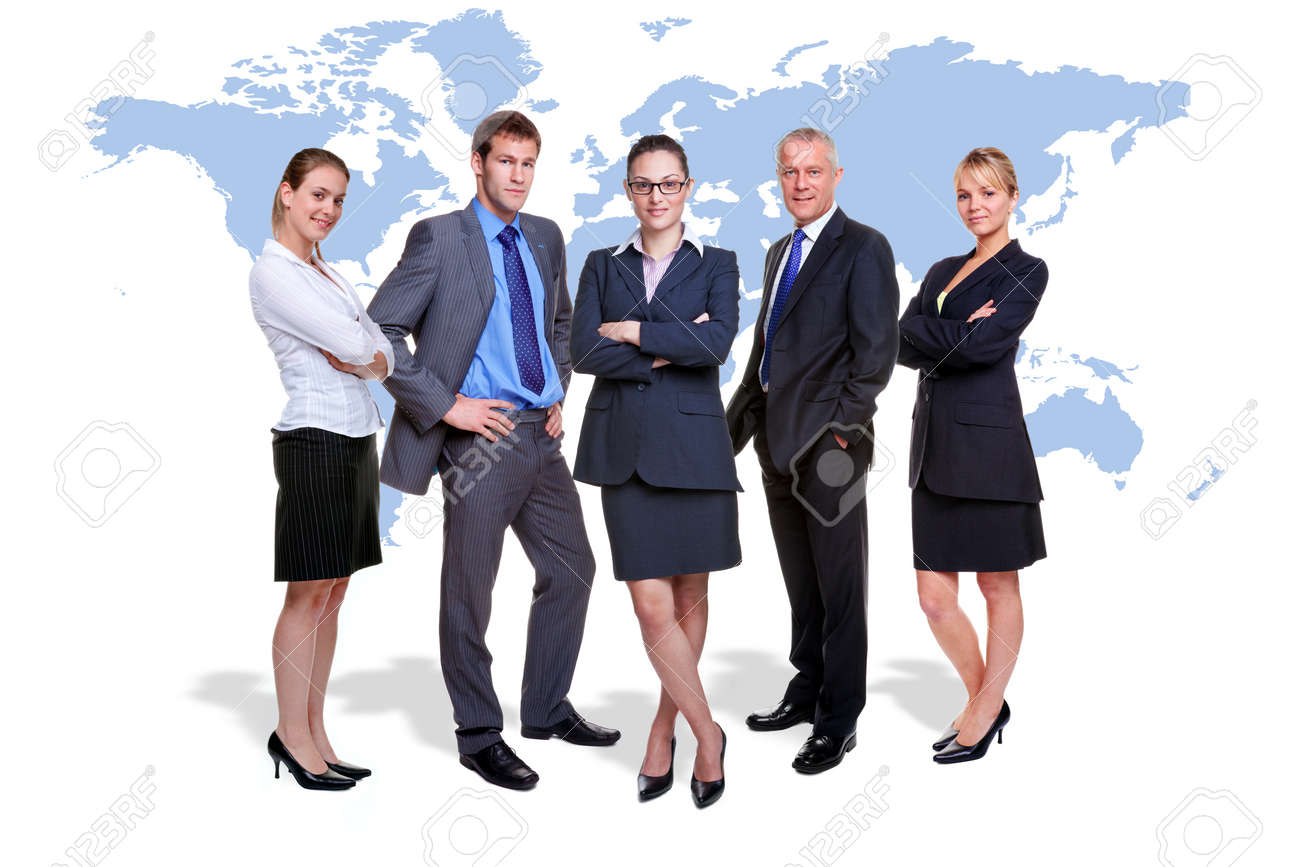 five corporate people on