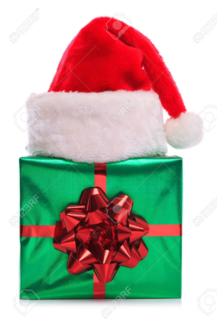 green santa claus hat