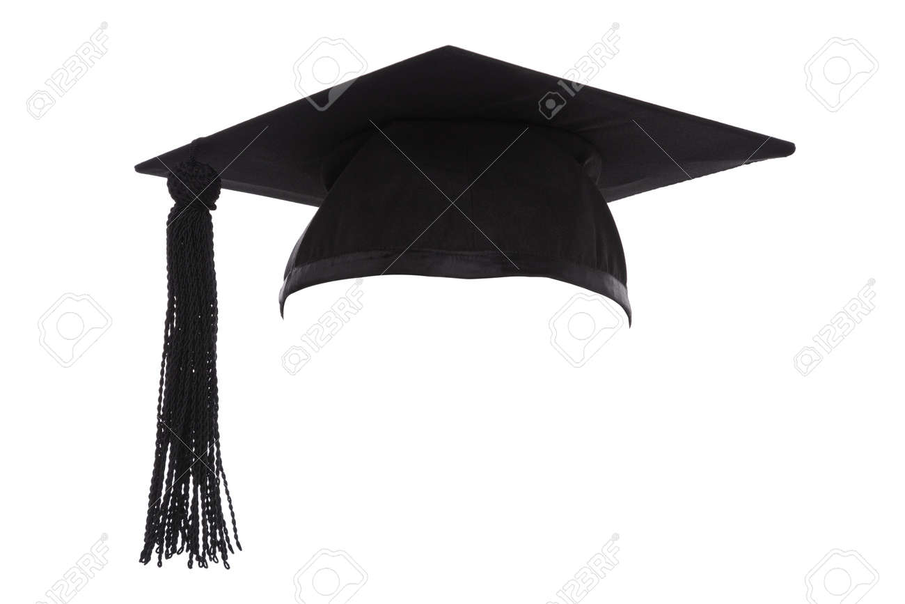 mortar board or graduation cap isolated on a white background stock size of a graduation cap