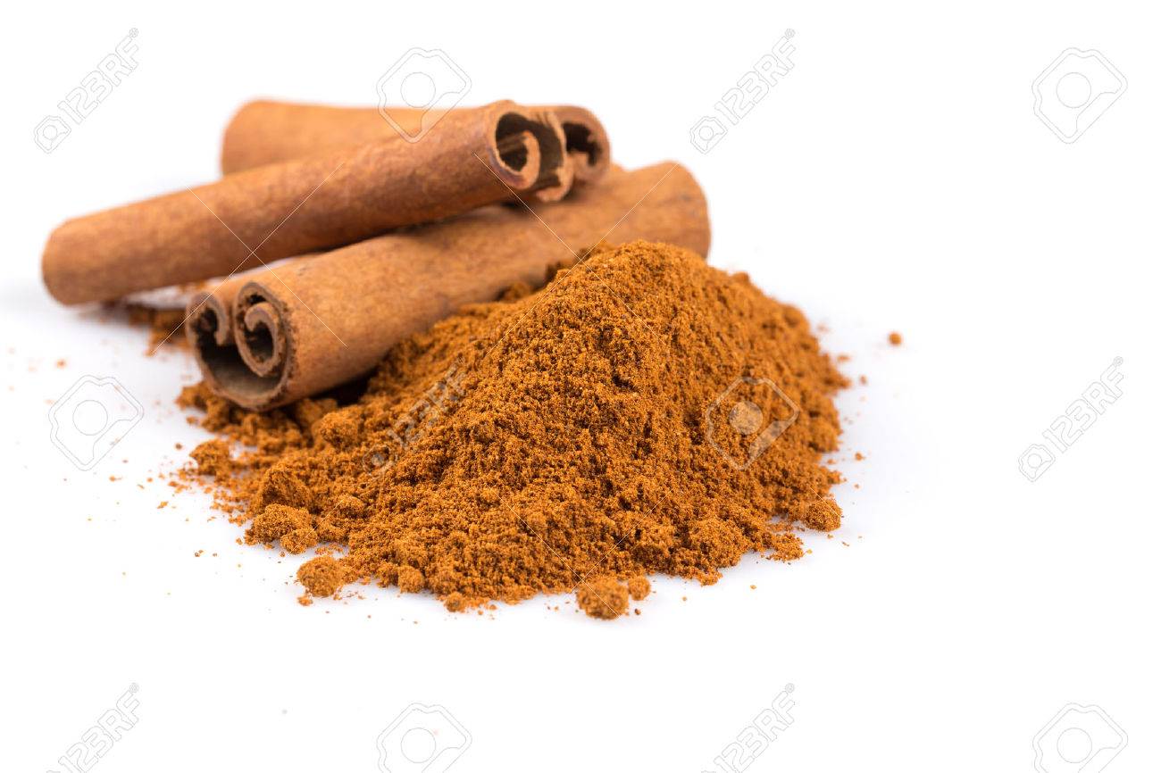 cinnamon sticks with powder isolated on white background - 46916406 cinnamon sticks with powder isolated on white background - 46916406