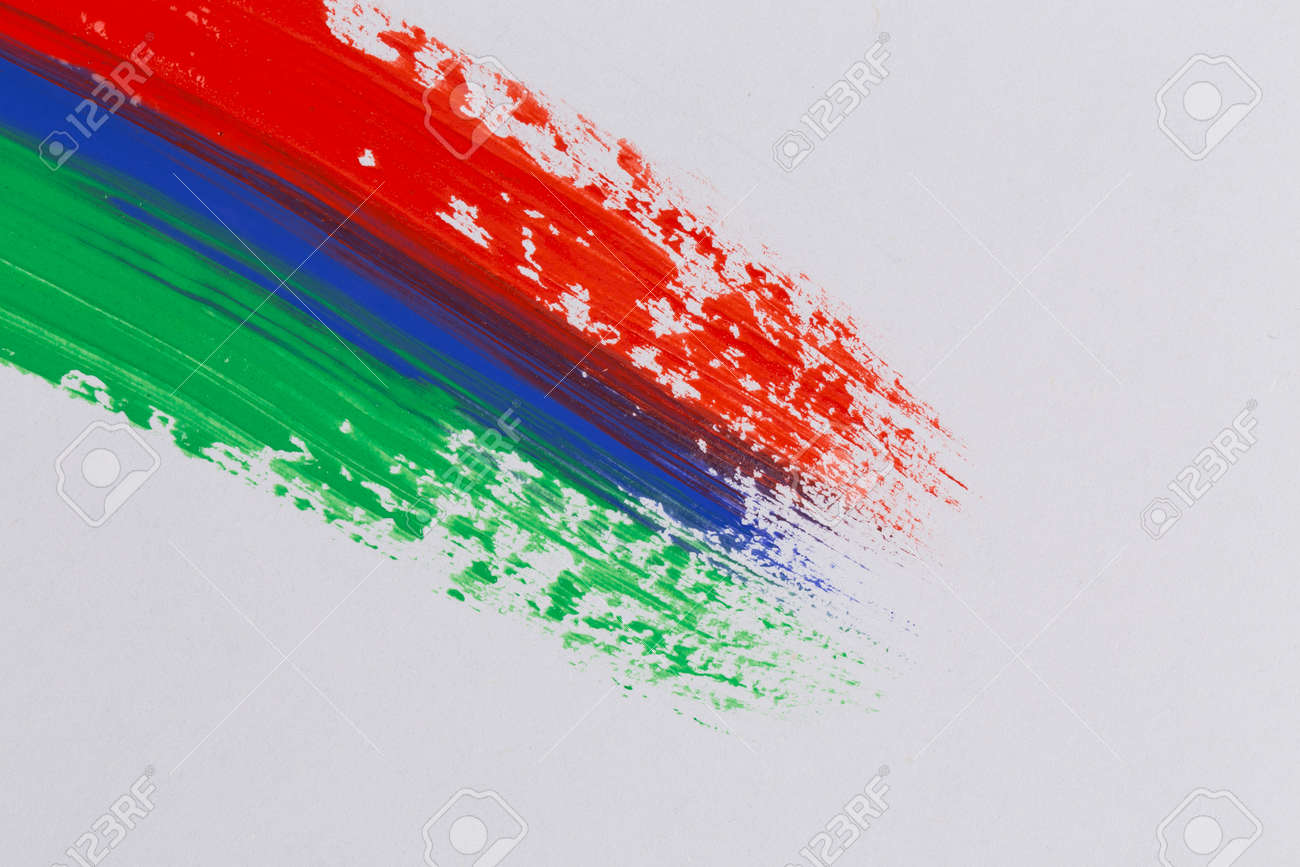 アクリル塗装のカラフルなブラシ ストローク レインボー ブラシ ストローク コレクション の写真素材 画像素材 Image