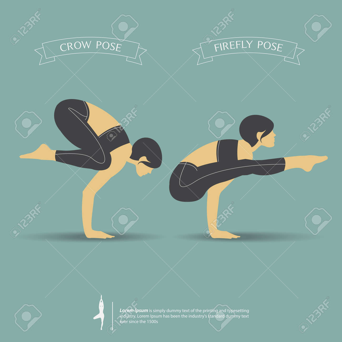 Yoga poses in two position. Vector Illustration. Yoga poses in two position. Vector Illustration.