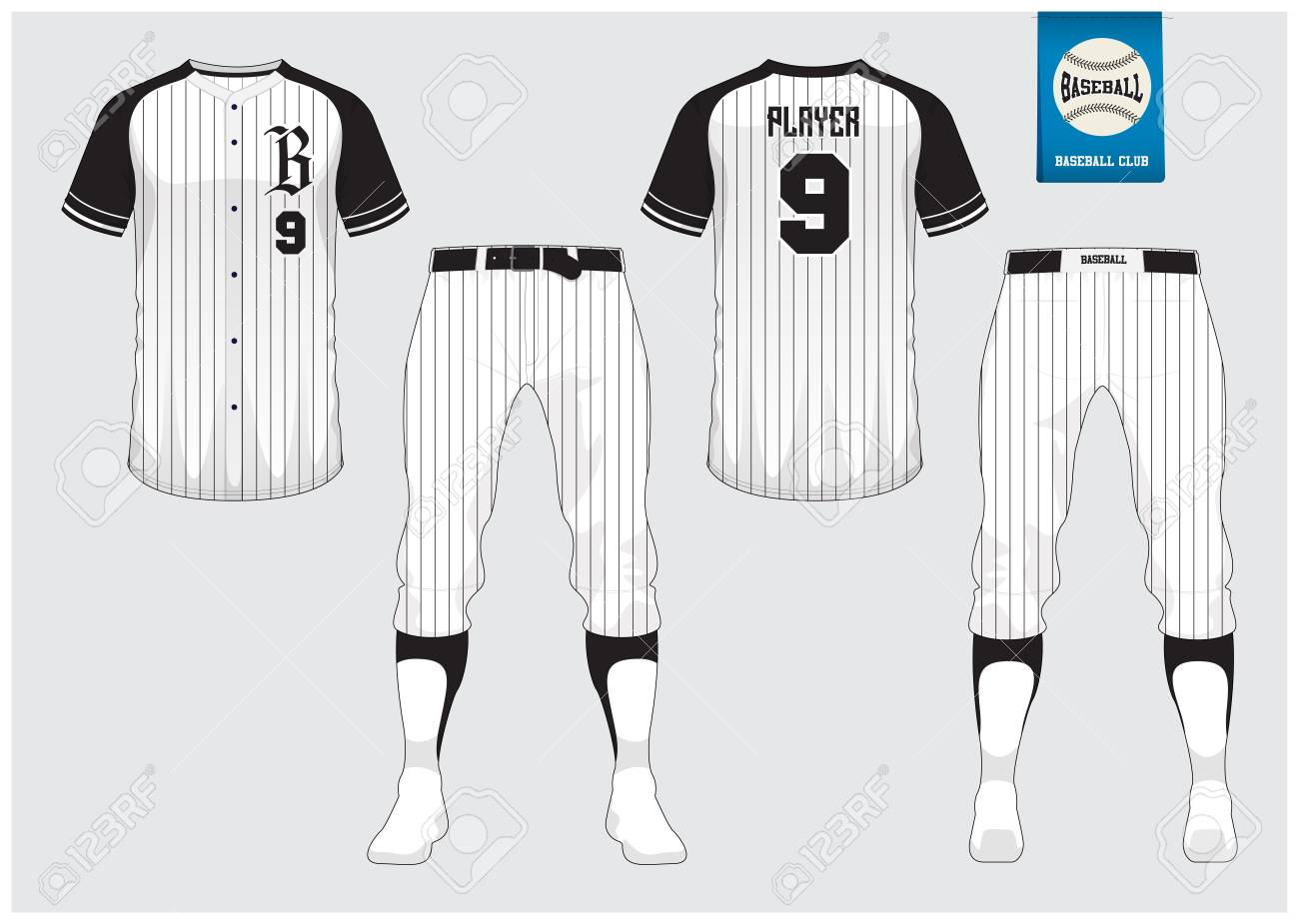 Download Baseball Uniform Mock Up Front And Back View Vector Illustration Royalty Free Cliparts Vectors And Stock Illustration Image 91093955