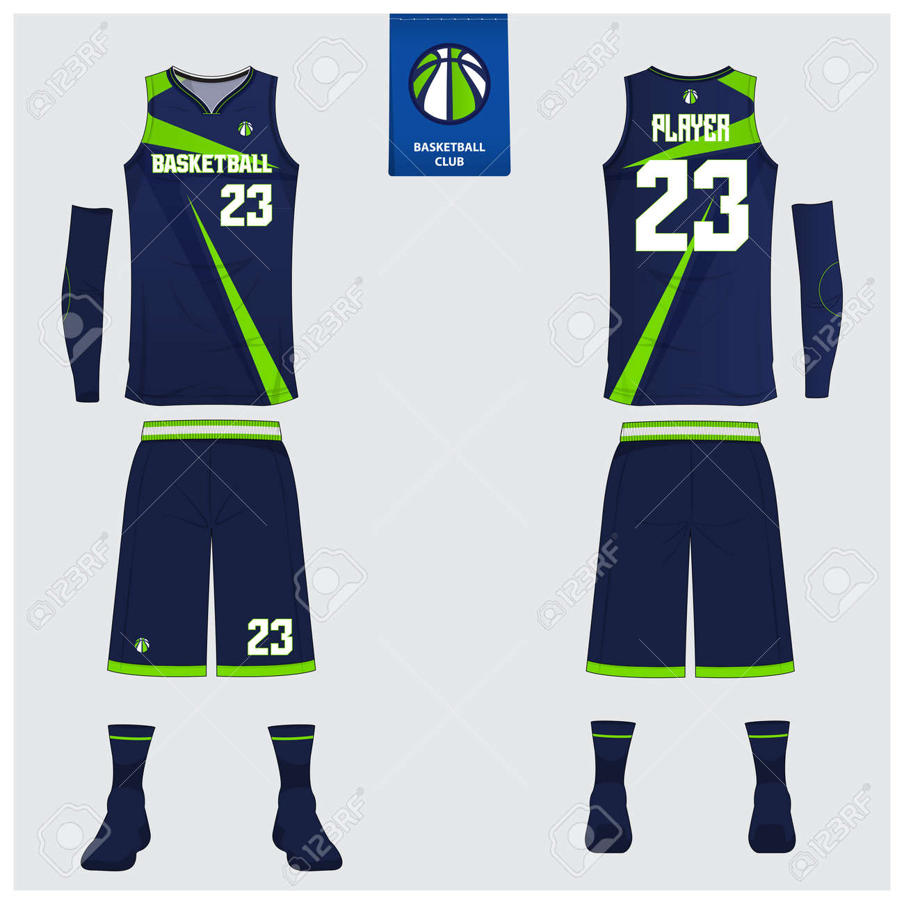 basketball uniform or sport jersey shorts socks template for