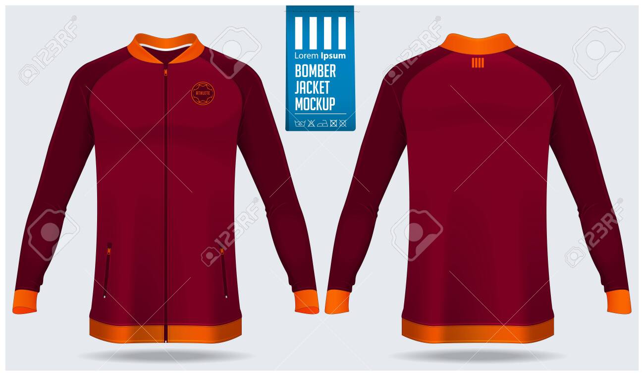 Download Training Jacket Mockup Template Design For Soccer Football Royalty Free Cliparts Vectors And Stock Illustration Image 135366066