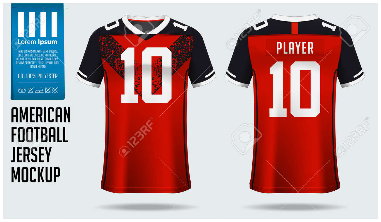 Download American Football Jersey Mockup Template Design For Sport Club Royalty Free Cliparts Vectors And Stock Illustration Image 140410909