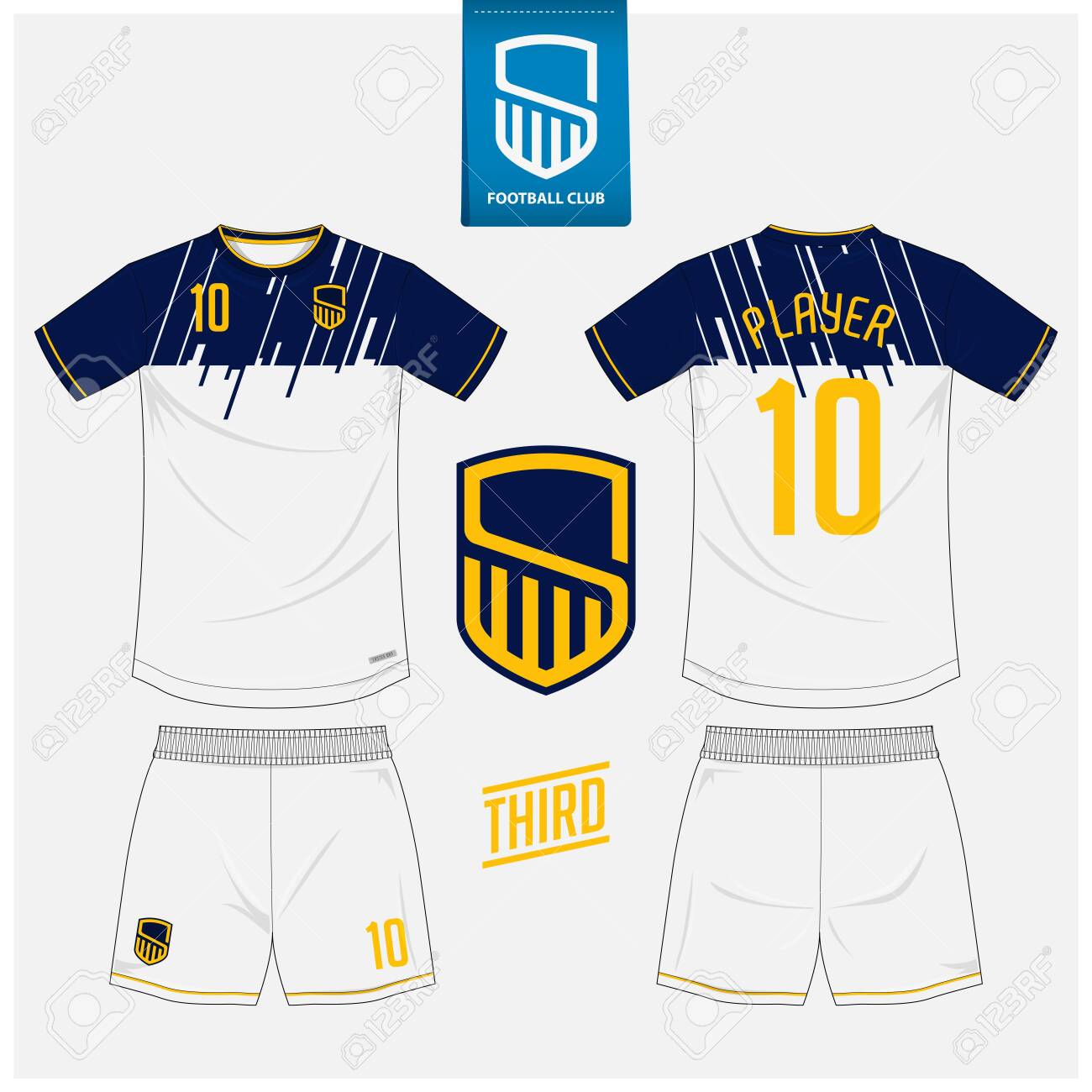 Download Soccer Jersey Or Football Kit Mockup Template Design For Sport Royalty Free Cliparts Vectors And Stock Illustration Image 143773368