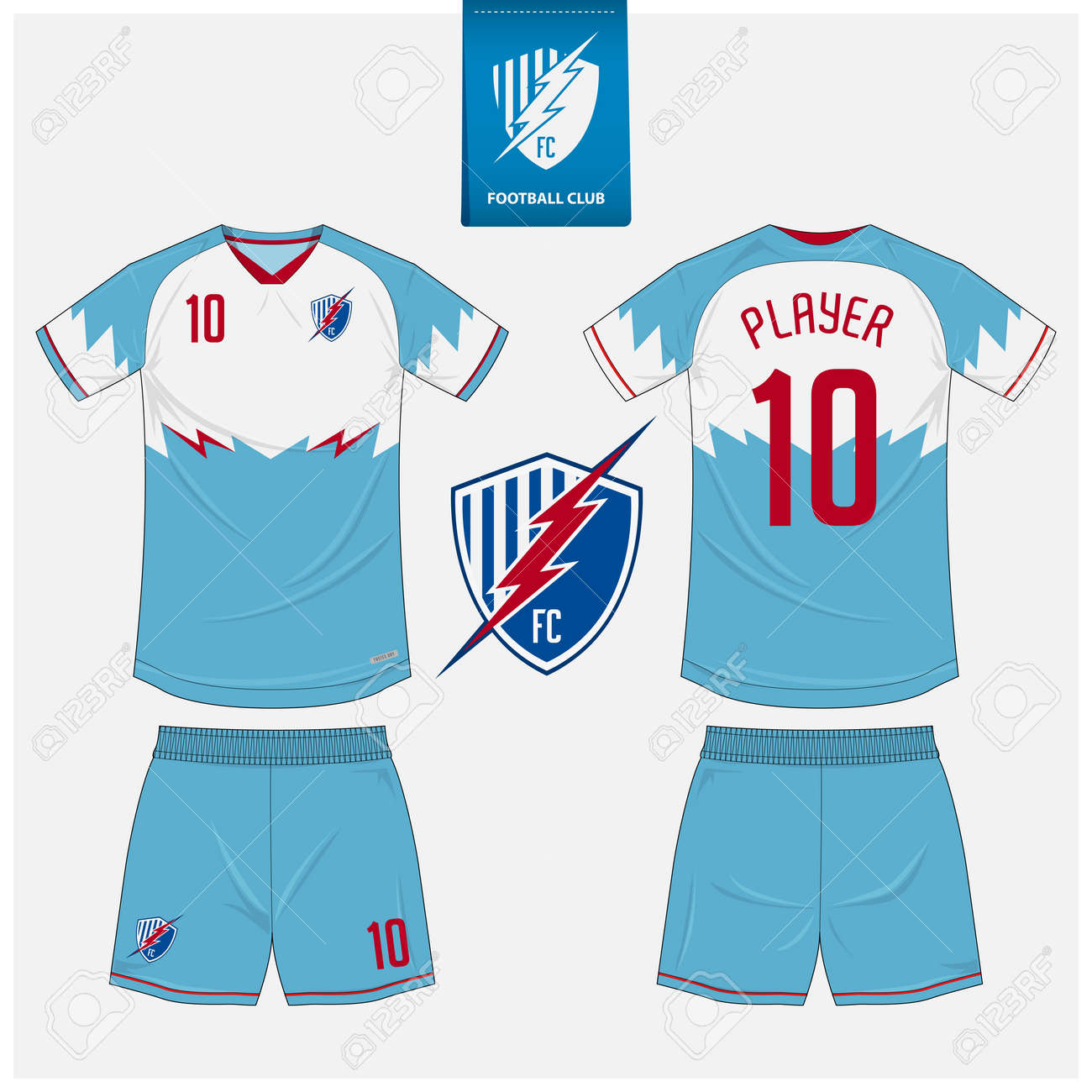 Download Soccer Jersey Or Football Kit Mockup Template Design For Sport Royalty Free Cliparts Vectors And Stock Illustration Image 146413879