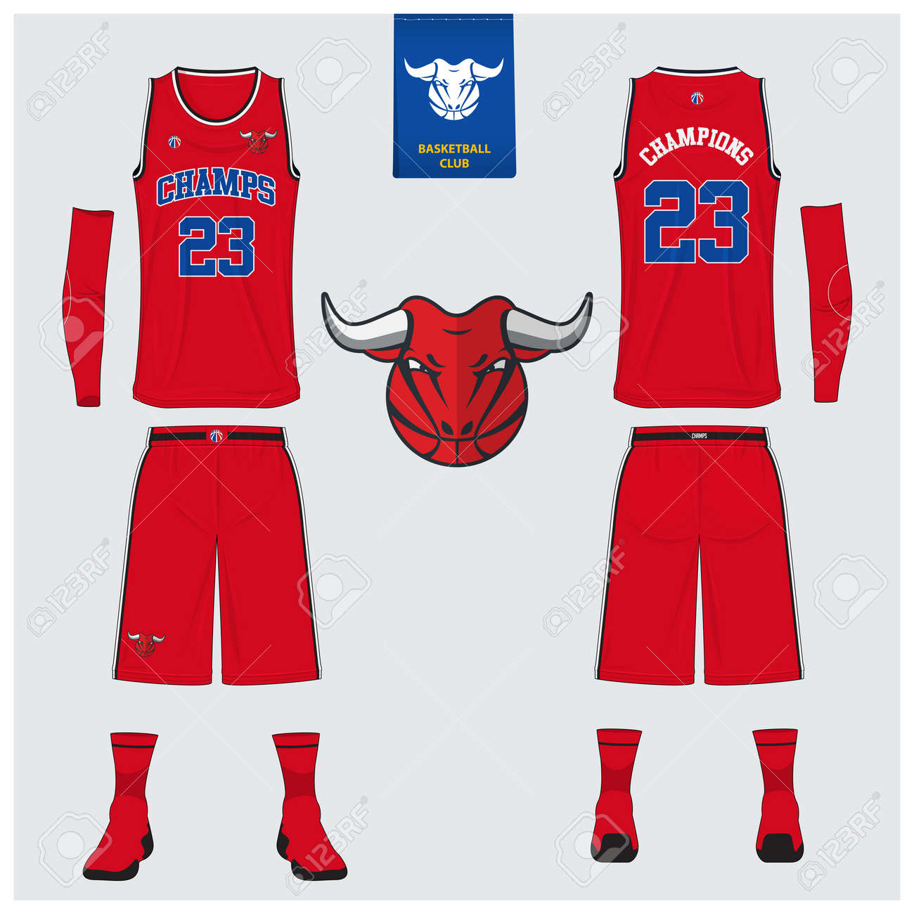 Download Basketball Uniform Mockup Template Design For Basketball Club Royalty Free Cliparts Vectors And Stock Illustration Image 147221769