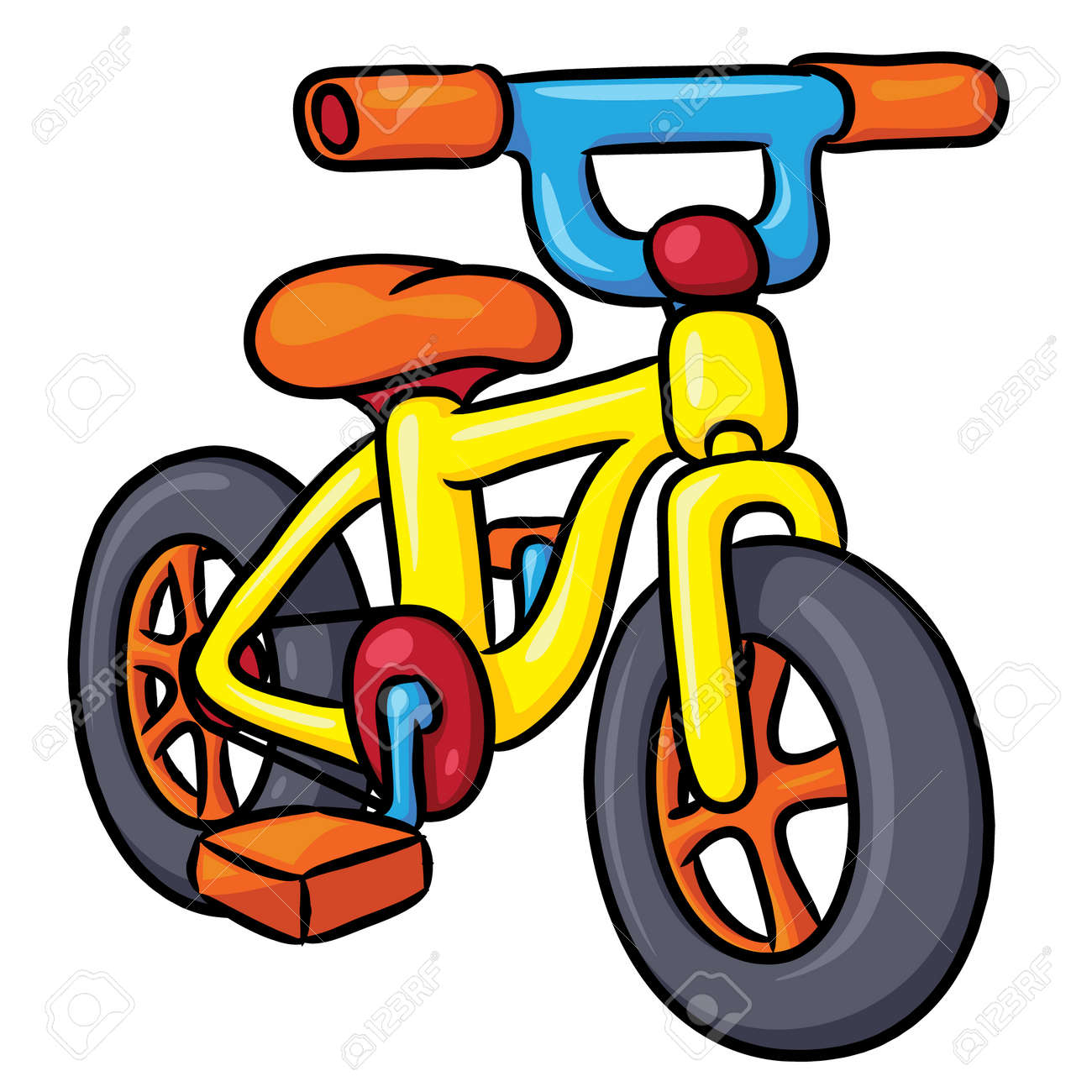 Illustration Of Cute Cartoon Bicycle. Royalty Free SVG, Cliparts, Vectors,  And Stock Illustration. Image 86938389.