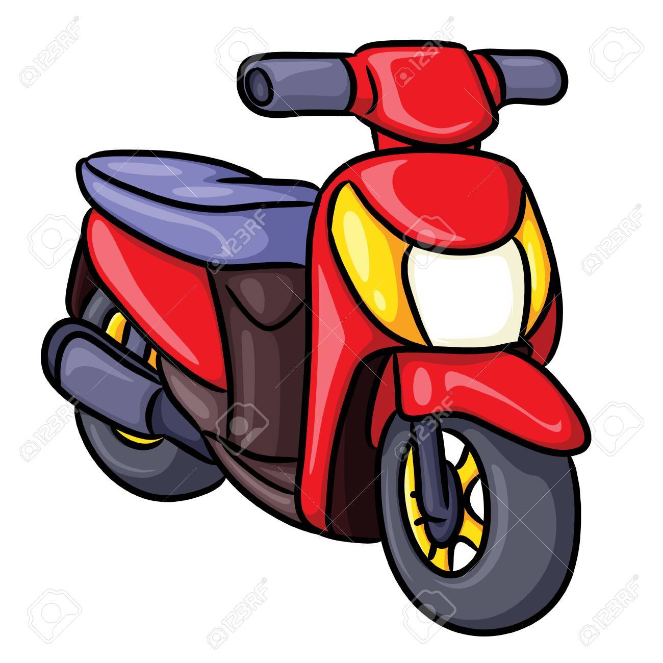 かわいい漫画のバイクのイラスト のイラスト素材 ベクタ Image