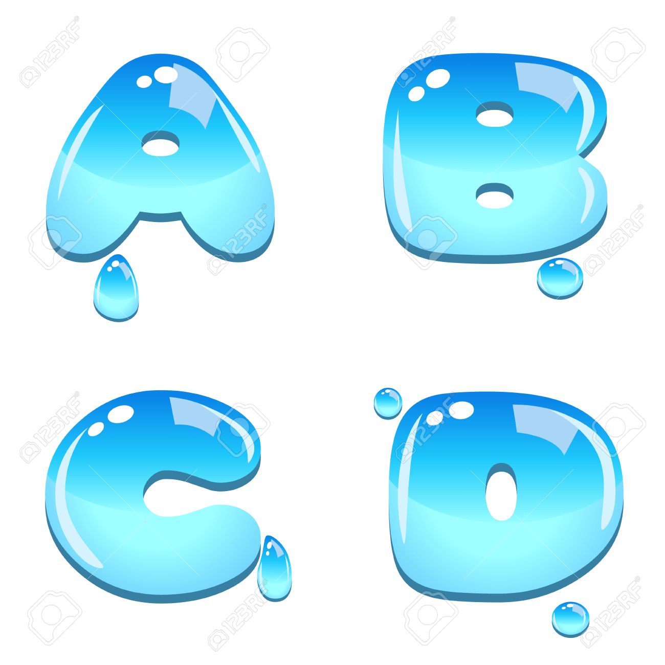 water drops font