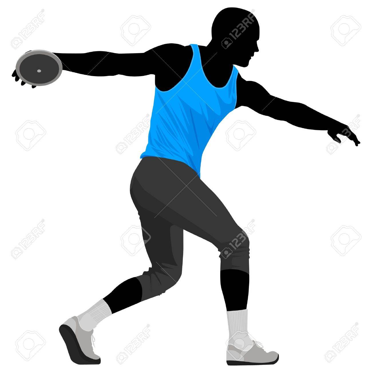 円盤投げの選手のベクトル イラストのイラスト素材 ベクタ Image