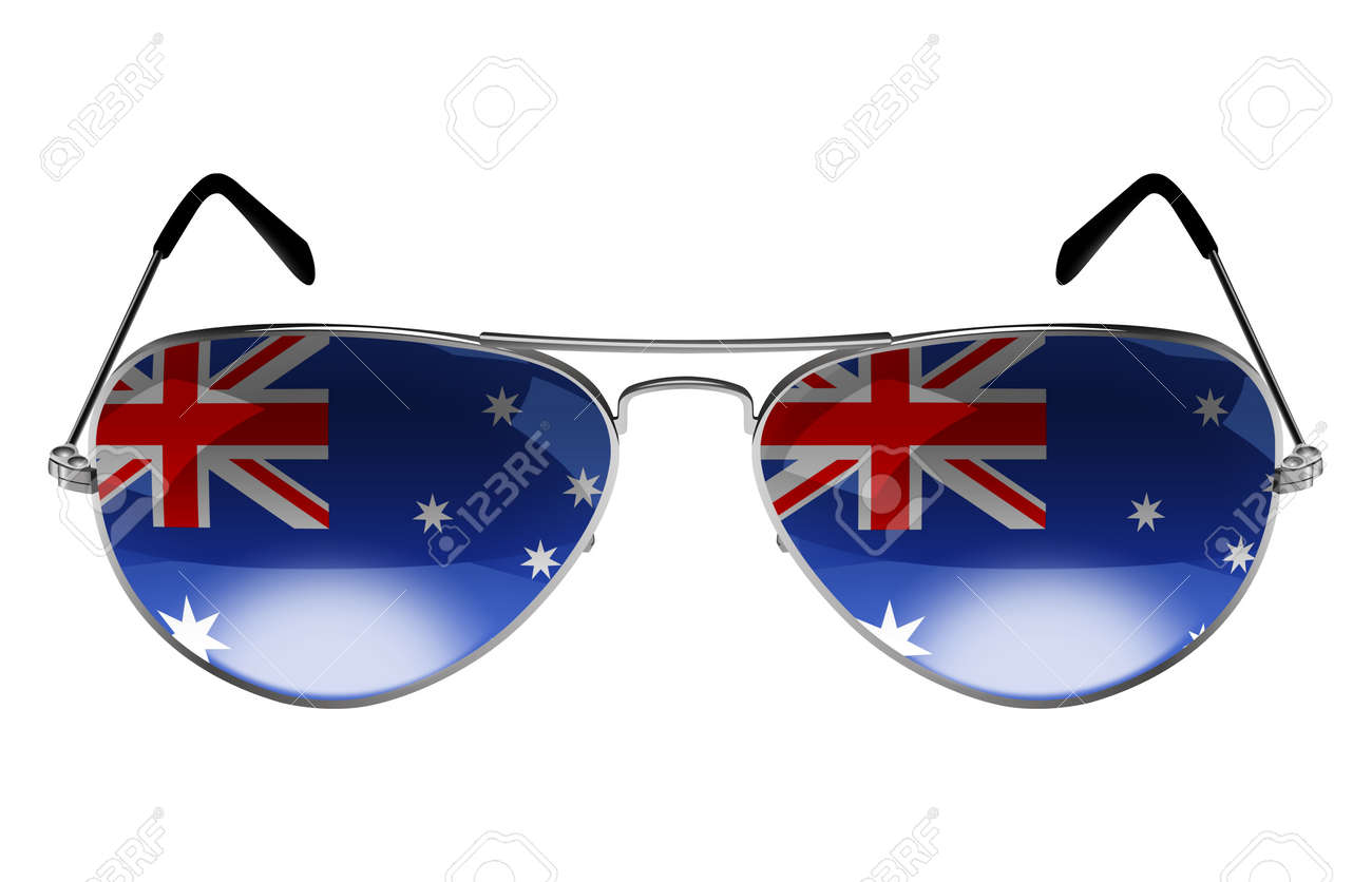 Réflexion Avec Lunettes Soleil Le La De L'australie Drapeau Que q5Aj3Rc4L