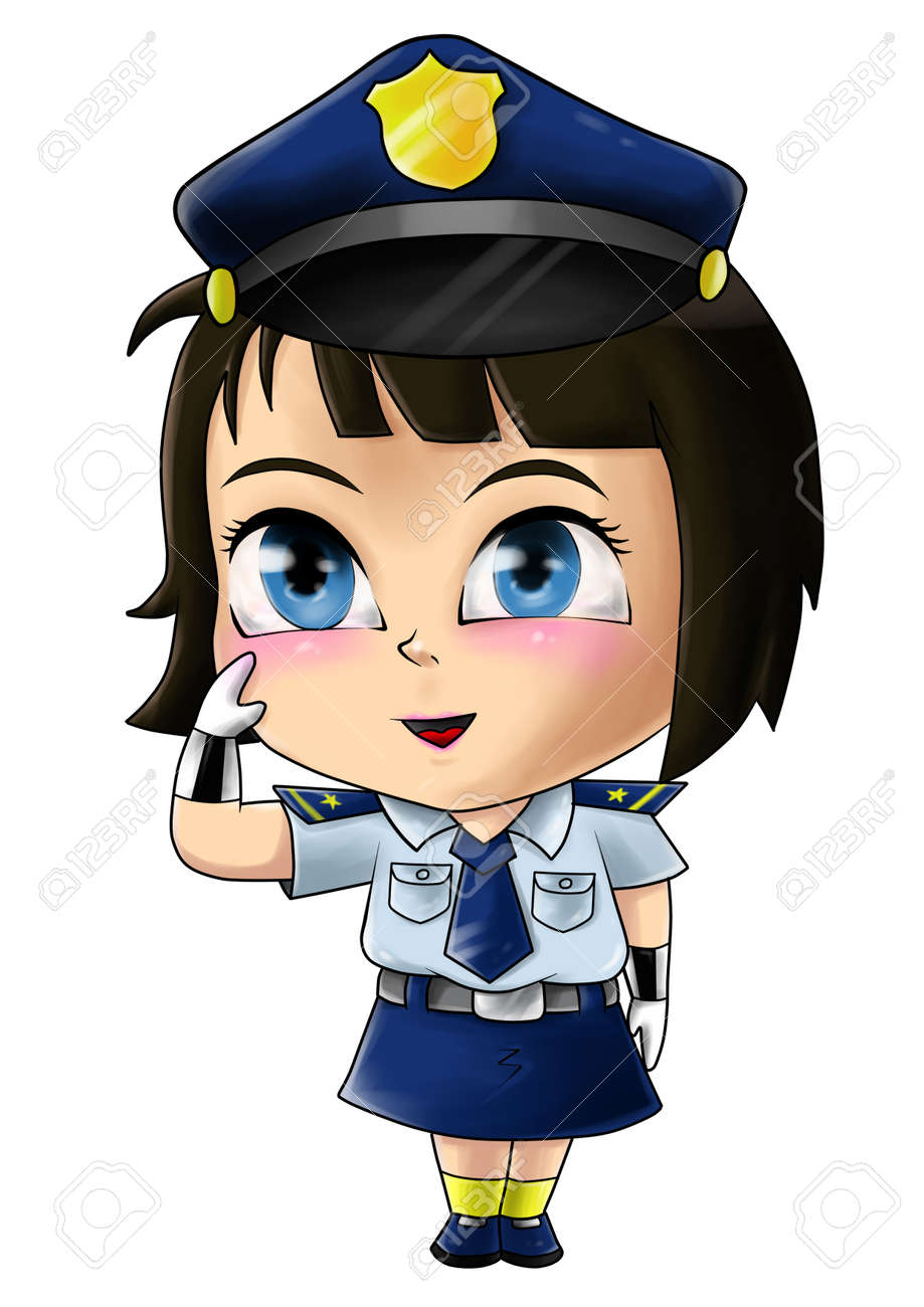 婦人警官のかわいい漫画イラスト の写真素材 画像素材 Image 1805