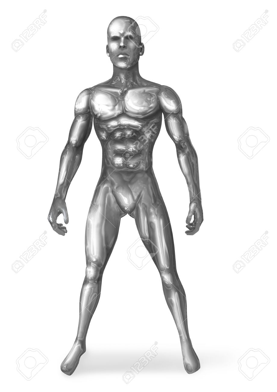 立ちポーズでクロム男のイラスト の写真素材 画像素材 Image